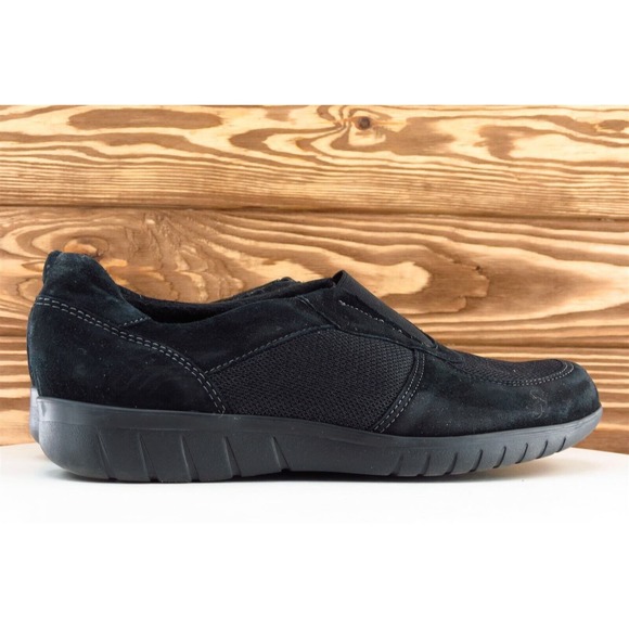 Munro Women Size 7.5 M Black Leather Slip On Flats Comfort Casual - Picture 4 of 8